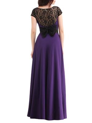 lace panel back bow gown - 14893752 - Standard Image - 3