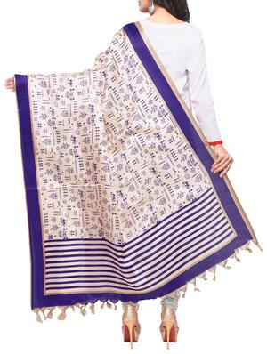 blue art silk printed dupatta - 14894024 - Standard Image - 3