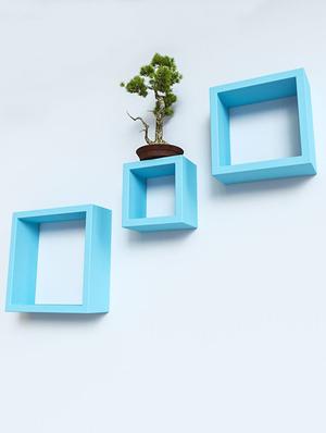 Wooden Nesting Square Wall Shelf Set of 3 - 14894303 - Standard Image - 3
