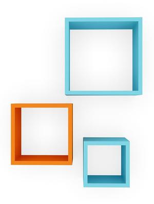 Wooden Nesting Square Wall Shelf Set of 3 - 14894305 - Standard Image - 3