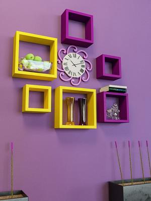 Wooden Nesting Square Wall Shelf Set of 6 - 14894322 - Standard Image - 3