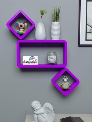Decor Home Wall Shelf Set Of 2 Cube & 1 Rectangle Wall Rack Shelves - 14894338 - Standard Image - 3