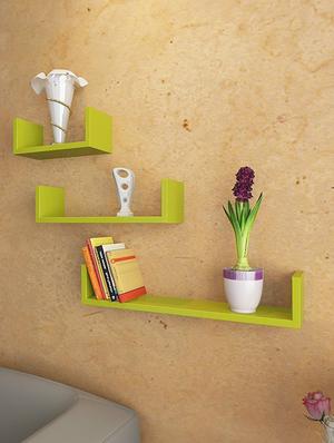 Set of 3 U Shape Wall Shelves - 14894377 - Standard Image - 3