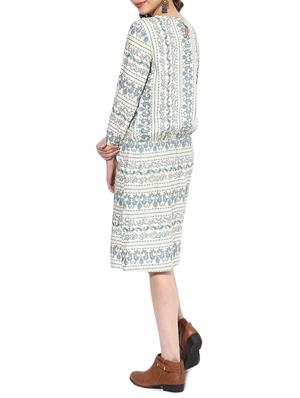 white printed rayon blouson dress - 14894724 - Standard Image - 3