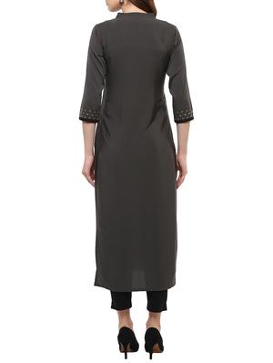 grey crepe kurta - 14895074 - Standard Image - 3