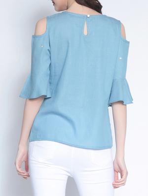 keyhole back embroidered top - 14895296 - Standard Image - 3