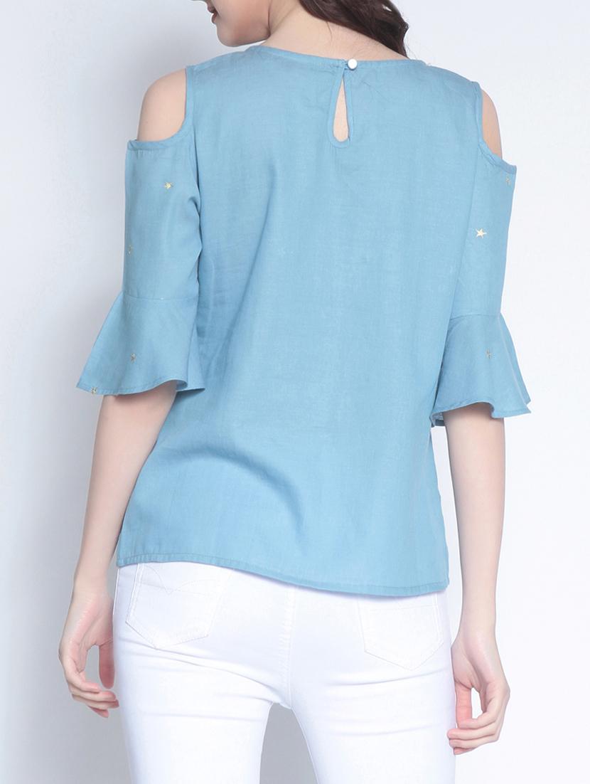 keyhole back embroidered top - 14895296 - Zoom Image - 3