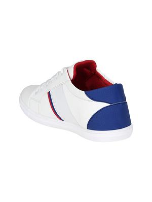 white leatherette lace up sneaker - 14896083 - Standard Image - 3