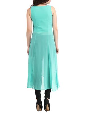 light blue georgette assymmetric tunic - 14896487 - Standard Image - 3