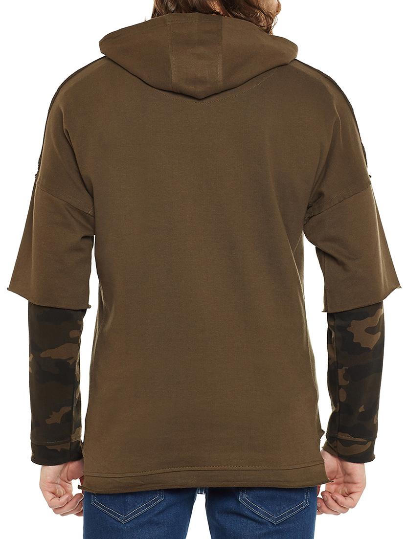 olive green cotton t-shirt - 14896848 - Zoom Image - 3