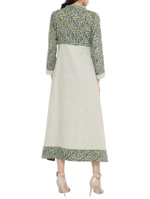 green printed a-line dress - 14897842 - Standard Image - 3