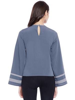 solid grey casual top - 14898436 - Standard Image - 3