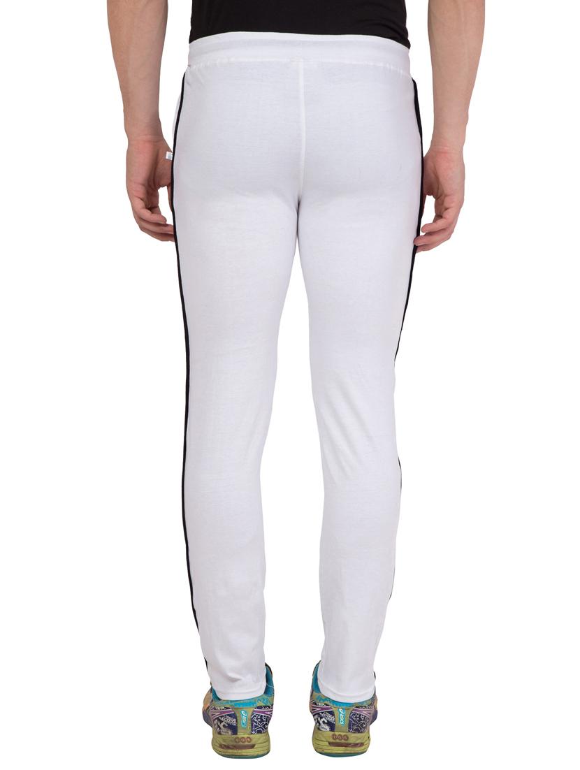 white cotton full length track pant - 14898701 - Zoom Image - 3