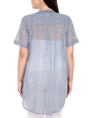 button detail high low plus tunic - 14898875 - Standard Image - 3