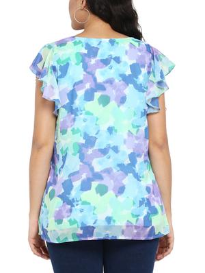 ruffle sleeved plus tunic - 14898932 - Standard Image - 3
