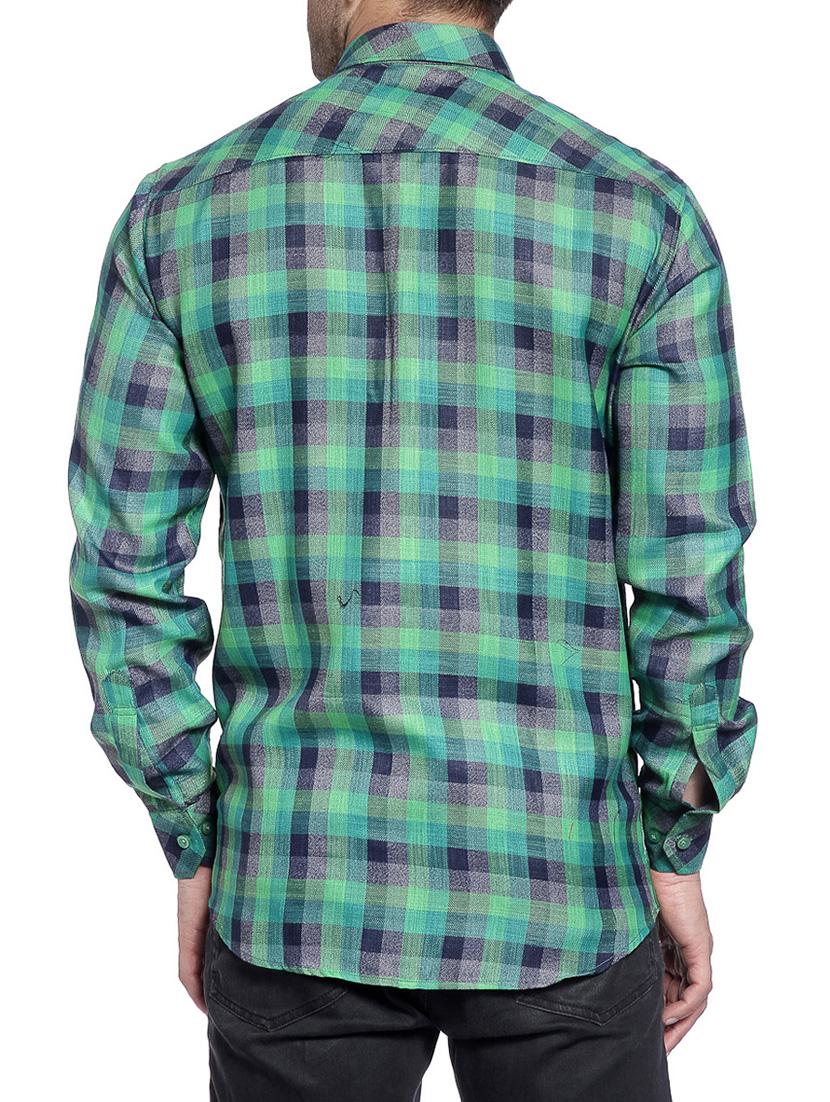 green cotton casual shirt - 14899918 - Zoom Image - 3