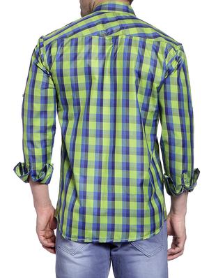 green cotton casual shirt - 14899937 - Standard Image - 3
