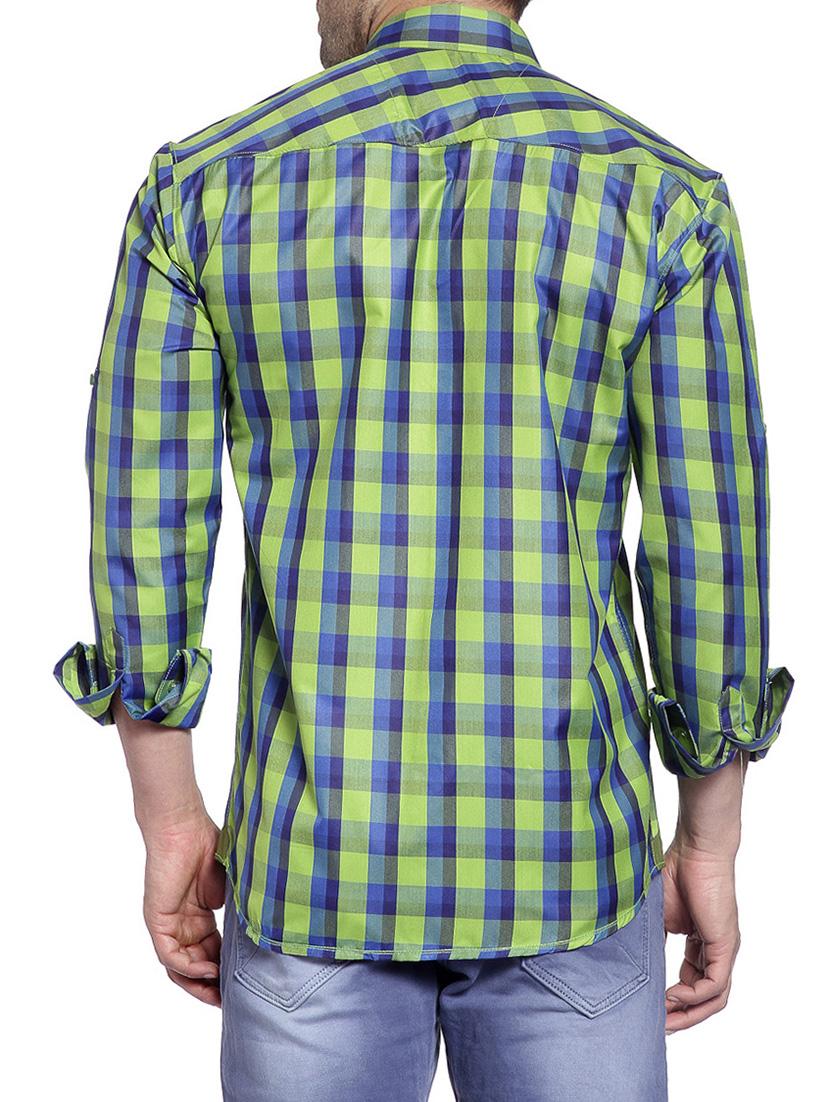green cotton casual shirt - 14899937 - Zoom Image - 3