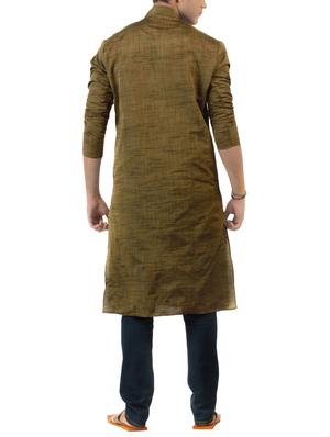 brown khadi long kurta - 14900189 - Standard Image - 3