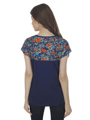 navy blue crepe top - 14900621 - Standard Image - 3
