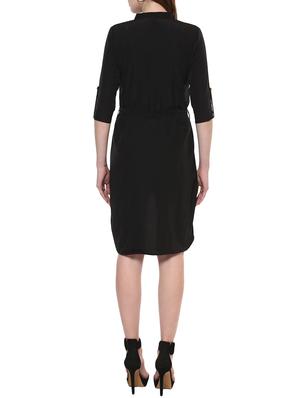 black solid high low dress - 14900641 - Standard Image - 3