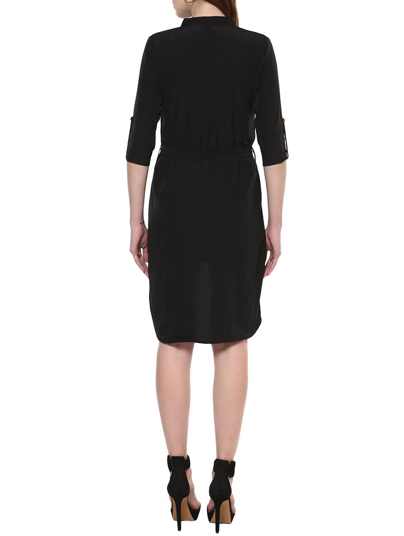 black solid high low dress - 14900641 - Zoom Image - 3