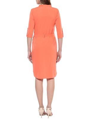 orange solid high-low dress - 14900647 - Standard Image - 3