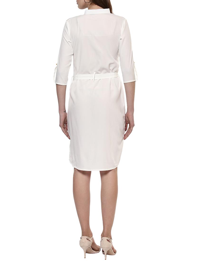 white solid high low dress - 14900649 - Zoom Image - 3