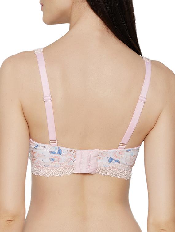pink printed cotton blend bra - 14900677 - Zoom Image - 3