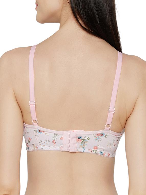 pink printed cotton blend bra - 14900680 - Zoom Image - 3