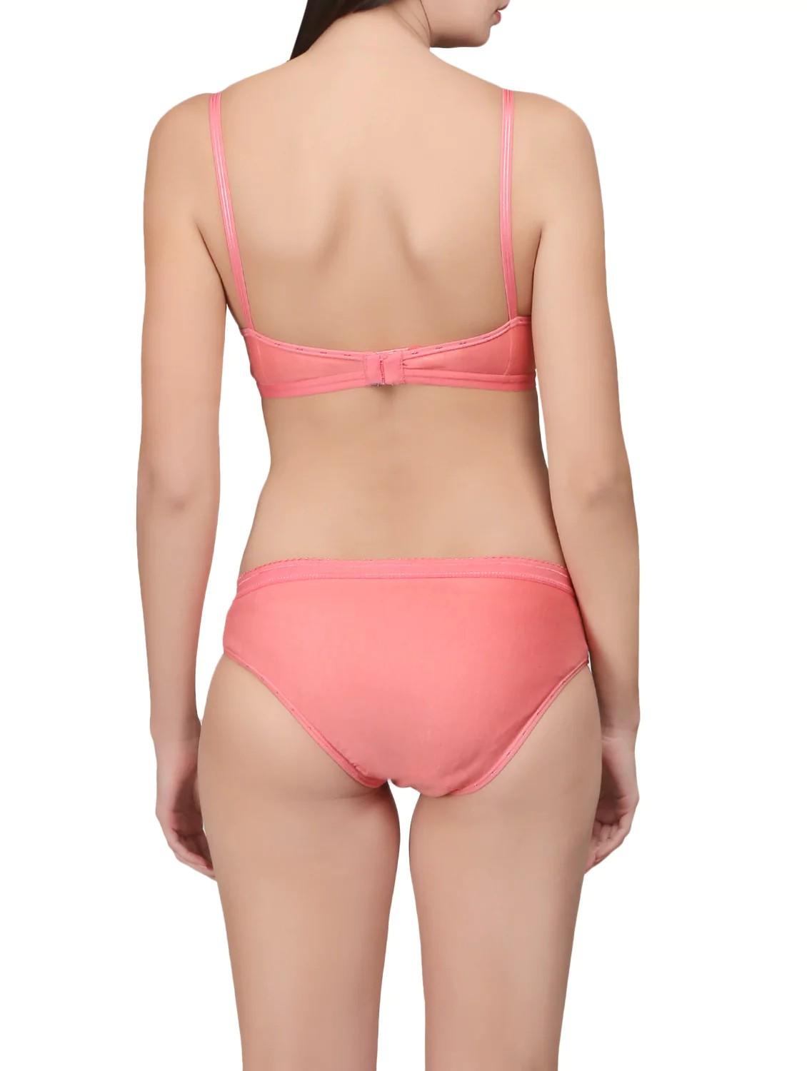 pink hosery bra and panty set - 14901450 - Zoom Image - 3