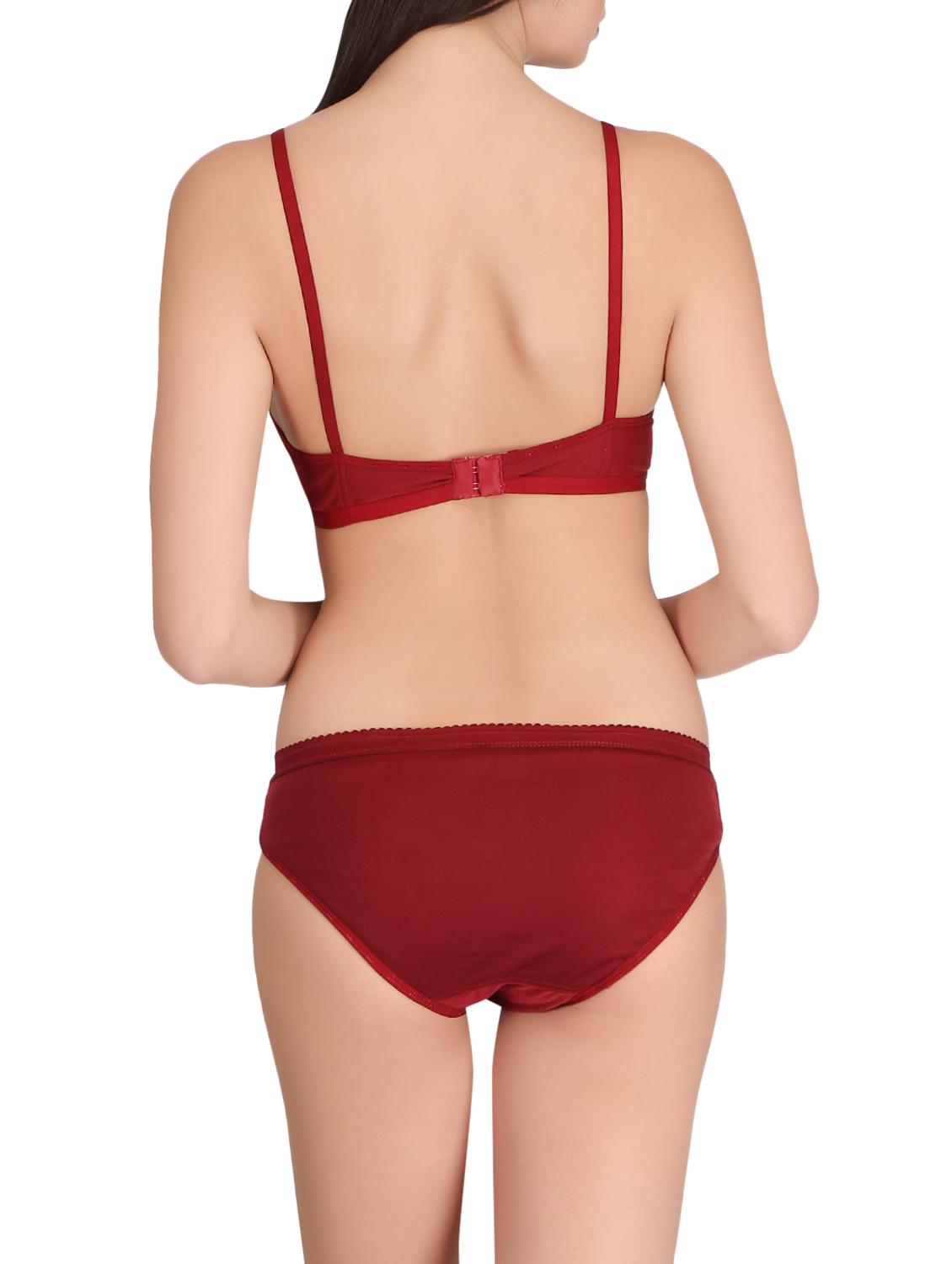 red hosery bra and panty set - 14901452 - Zoom Image - 3