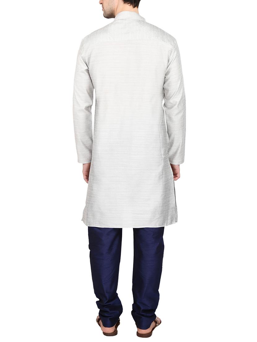 grey silk blend ethnic wear set - 14902489 - Zoom Image - 3