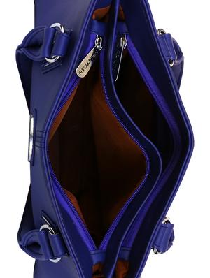 blue leatherette regular handbag - 14903476 - Standard Image - 3