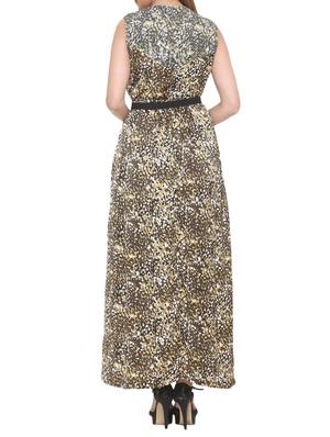 green printed belted dress - 14903635 - Standard Image - 3