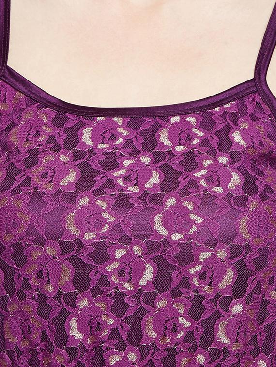 solid purple nightwear set - 14907422 - Zoom Image - 6