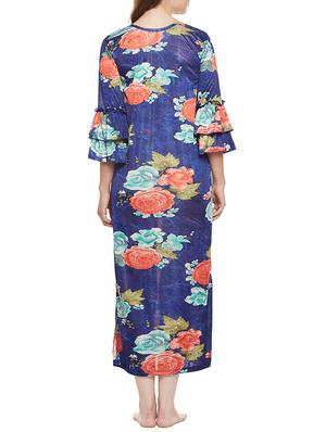 blue satin nightwear gown - 14907424 - Standard Image - 3
