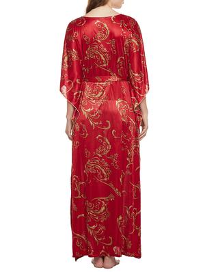 red printed satin kimono - 14907433 - Standard Image - 3