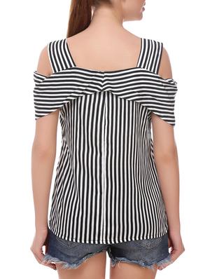 black rayon striped top - 14907883 - Standard Image - 3