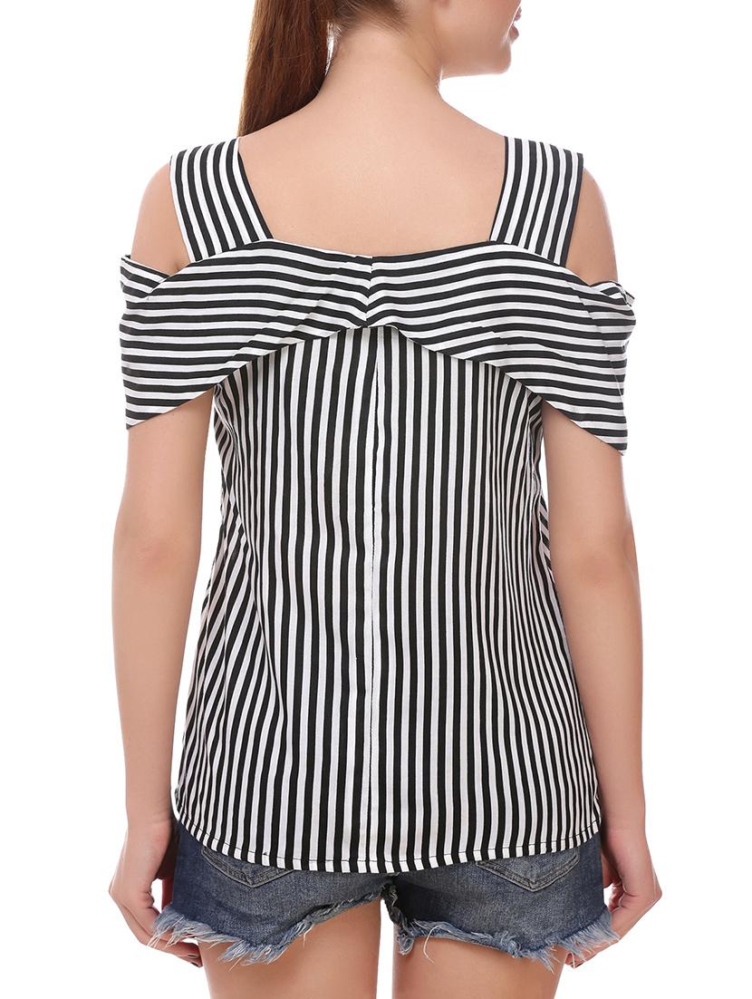 black rayon striped top - 14907883 - Zoom Image - 3