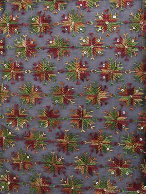 black poly chiffon phulkari dupatta - 14908737 - Standard Image - 3