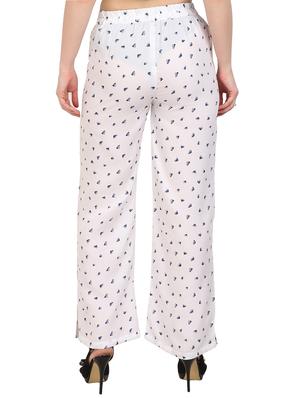 white printed palazzo - 14908814 - Standard Image - 3