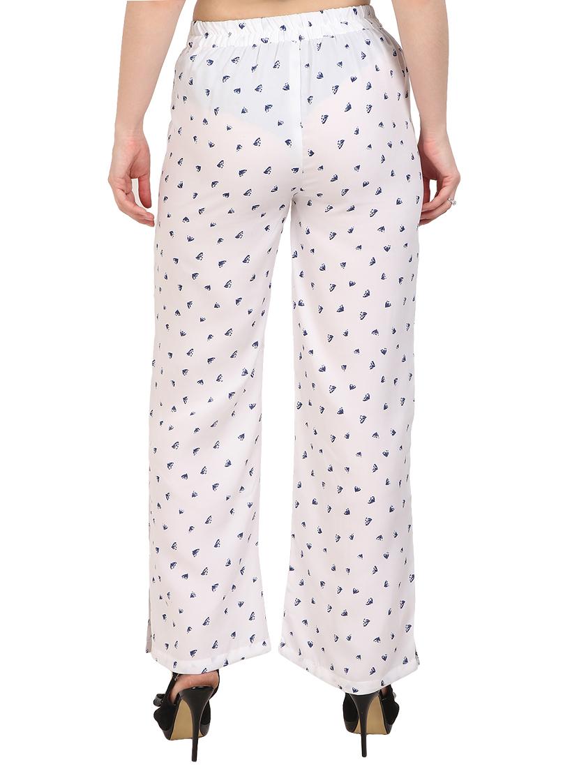 white printed palazzo - 14908814 - Zoom Image - 3