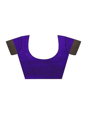 Color block bordered saree with blouse - 14909531 - Standard Image - 3