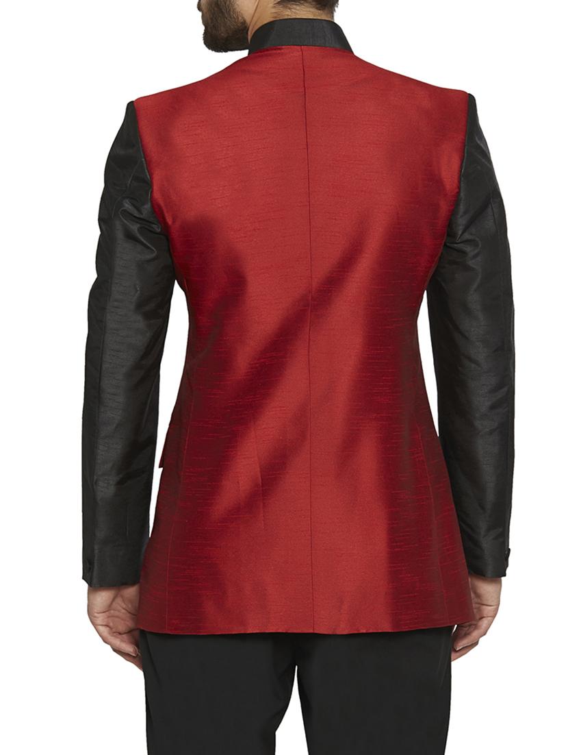 red silk blend casual blazer - 14909609 - Zoom Image - 3