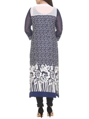 blue rayon straight kurta - 14910033 - Standard Image - 3