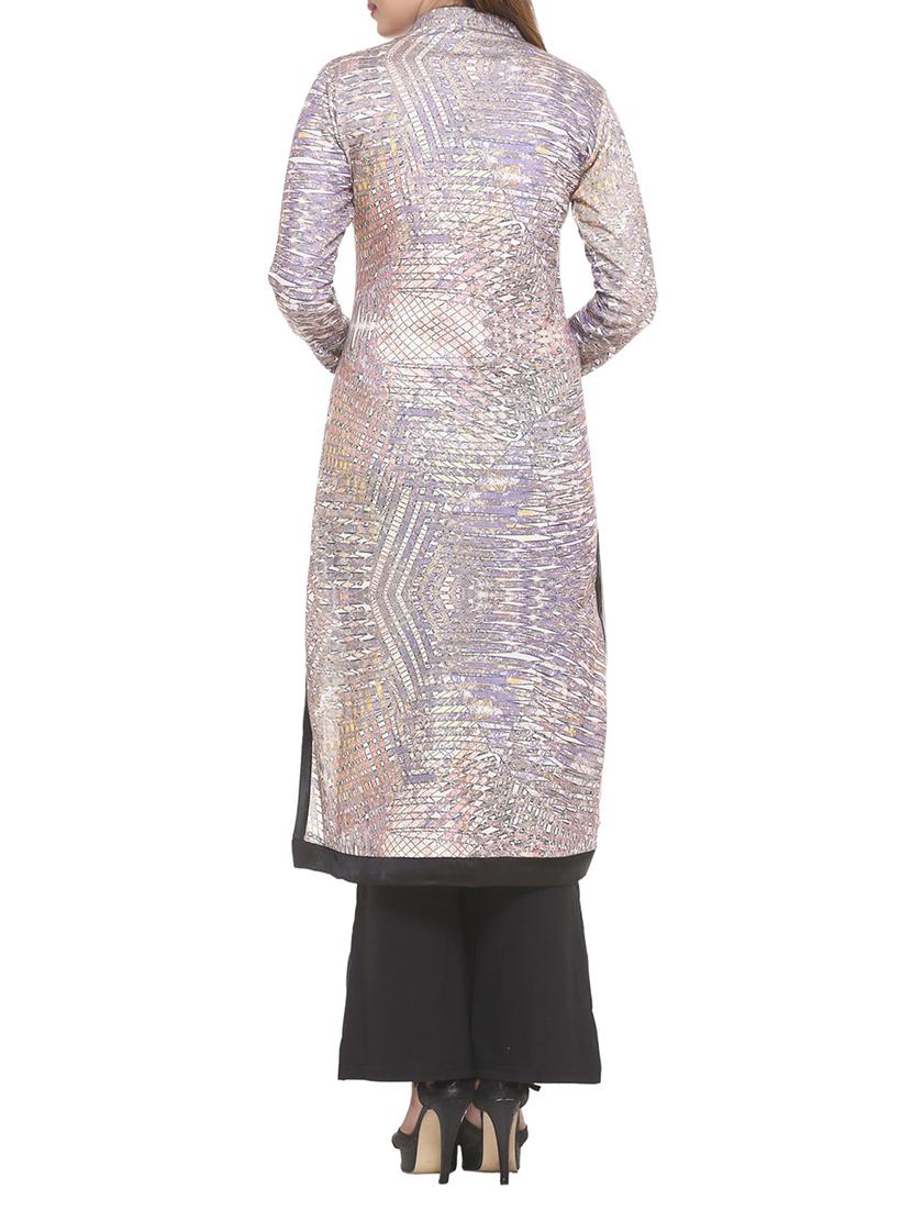 yellow cotton blend straight kurta - 14910038 - Zoom Image - 3