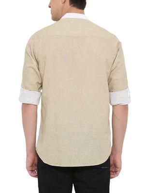 beige cotton short kurta - 14911882 - Standard Image - 3