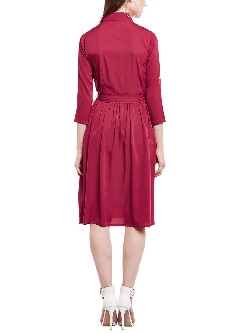 pink solid shirt dress - 14912060 - Zoom Image - 3