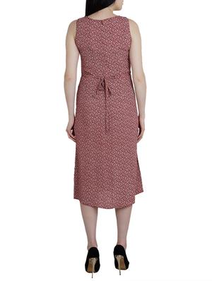 red printed a-line dress - 14912206 - Standard Image - 3